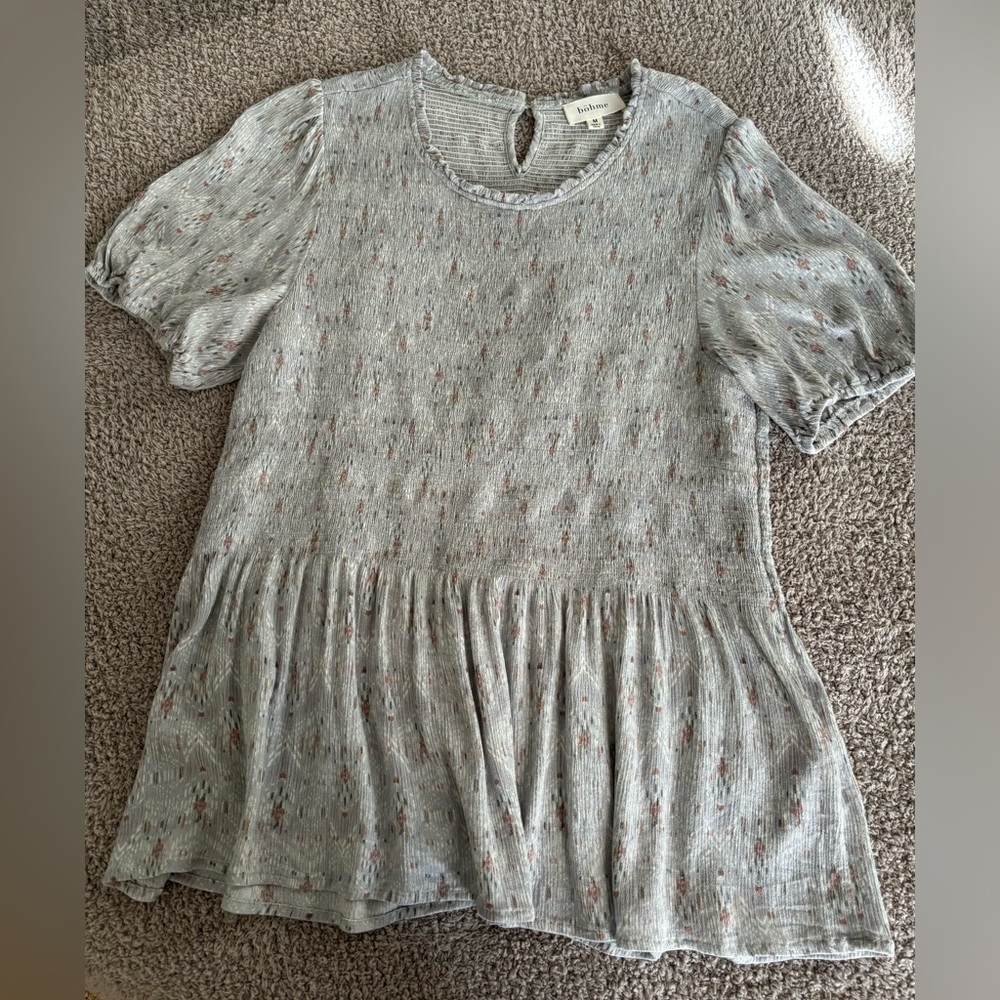 Bohme peplum top, size M floral
